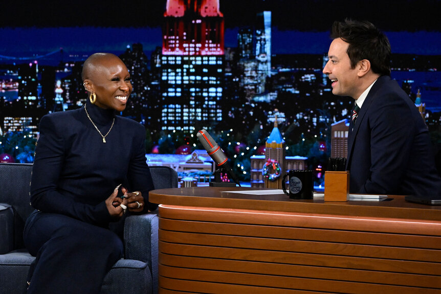 Cynthia Erivo speaks to Jimmy Fallon