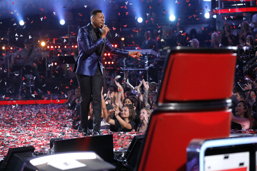 Chris Blue performs as he won The Voice Season 12