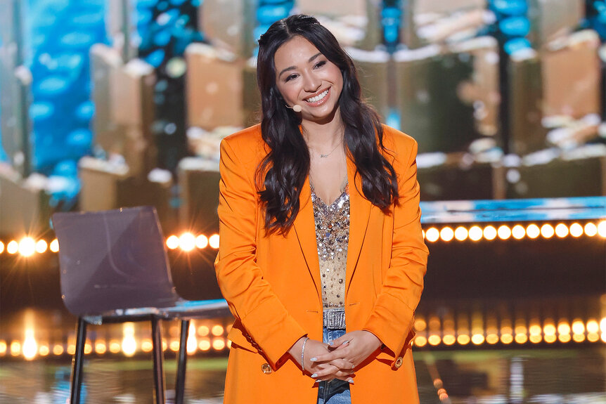 Anna Deguzman on stage during AGT Fantasy League Episode 104