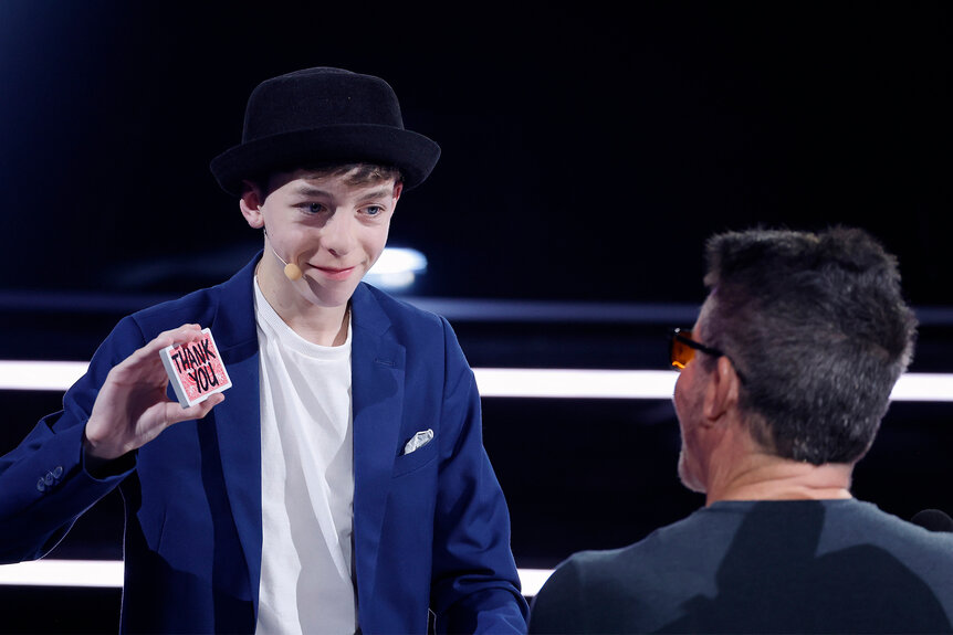 Cillian O'Connor on stage during AGT Fantasy League Episode 104