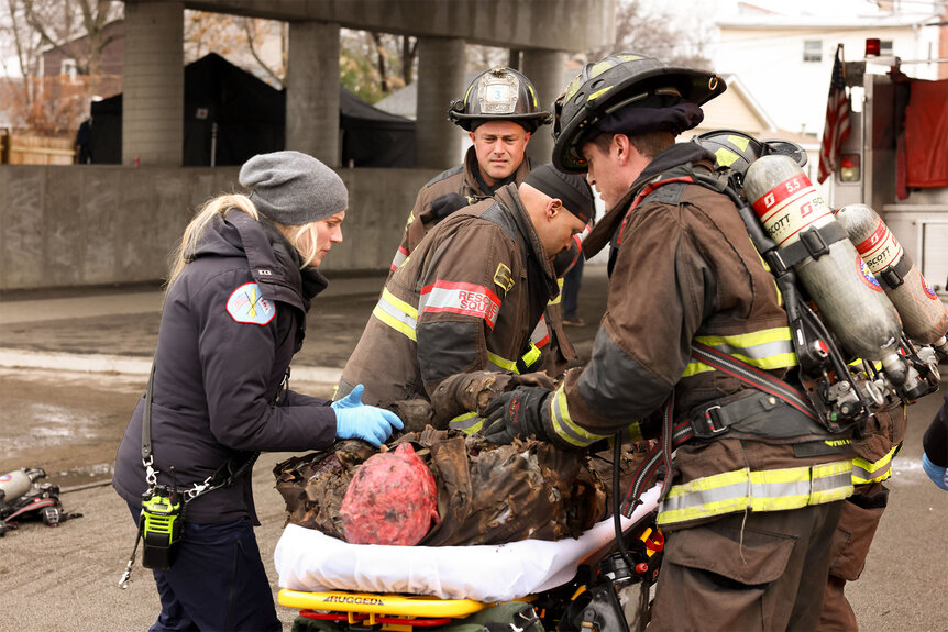 Severide and Brett on Chicago Fire Episode 1201