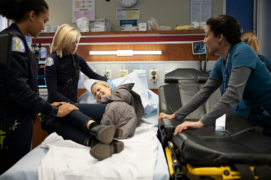 Julie and Brett on Chicago Fire Episode 818