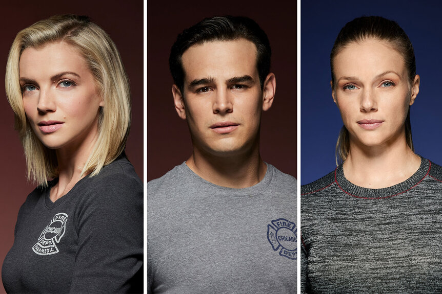 Split of Chicago Fire's Sylvie Brett, Blake Gallo, and Hailey Upton