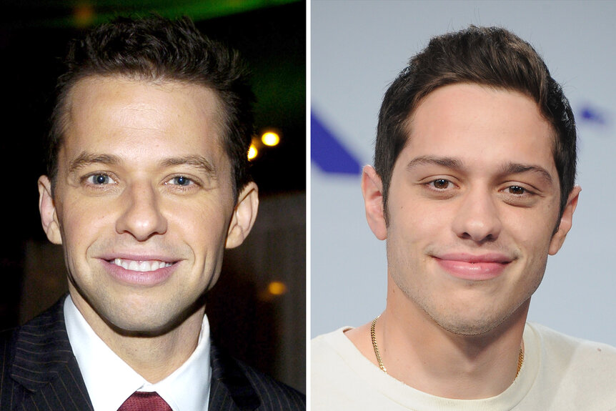 A split of Jon Cryer in 2004 and Pete Davidson in 2017