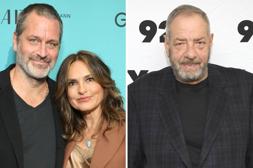 A split of Mariska Hargitay and her husband Peter Hermann and Dick Wolf