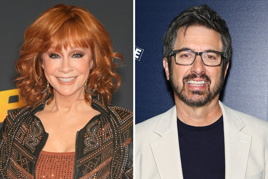 A split of Reba McEntire and Ray Romano