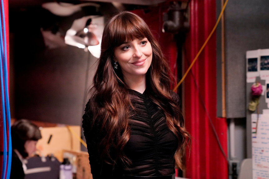 Dakota Johnson during her promo shoot for Saturday Night Live