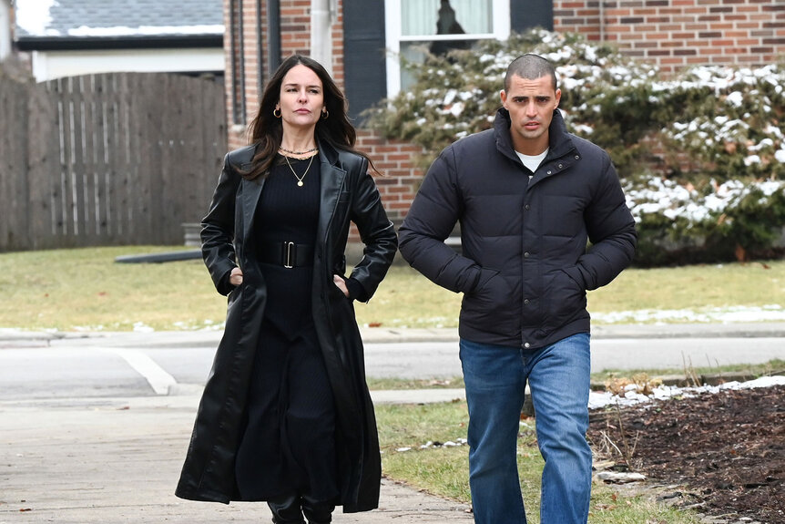 Gloria Perez (Yara Martinez) and Dante Torres (Benjamin Levy Aguilar) appear in Season 11 Episode 4 of Chicago P.D.