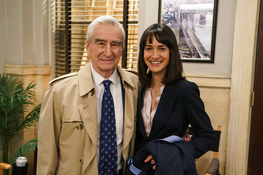 Jack McCoy (Sam Waterston) and Rebecca McCoy (Elisabeth Waterston) appear in Season 22 Episode 22 of Law & Order