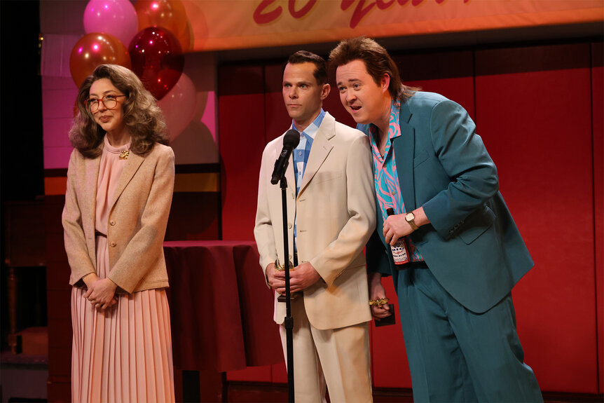 Shane Gillis Heidi Gardner and Mikey Day during the gump sketch on Saturday Night Live Epsiode 1856