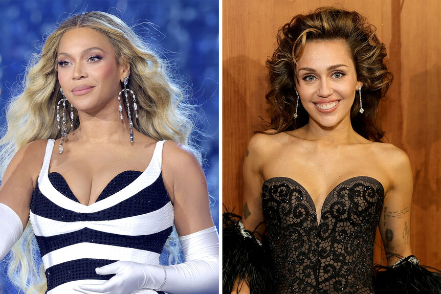 Split of Beyoncé and Miley Cyrus