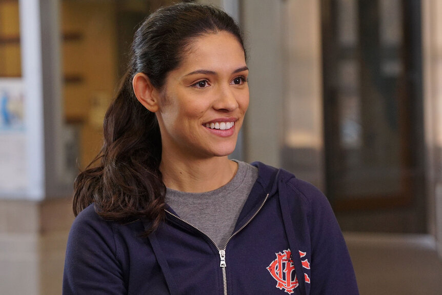 Stella Kidd (Miranda Rae Mayo) appears in Season 4 Episode 15 of Chicago Fire