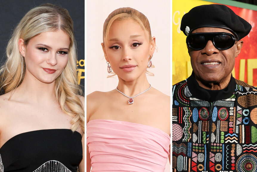 A split of Darci Lynne, Ariana Grande and Stevie Wonder