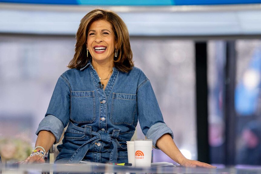 Hoda Kotb smiles in a chambray shirt on TODAY