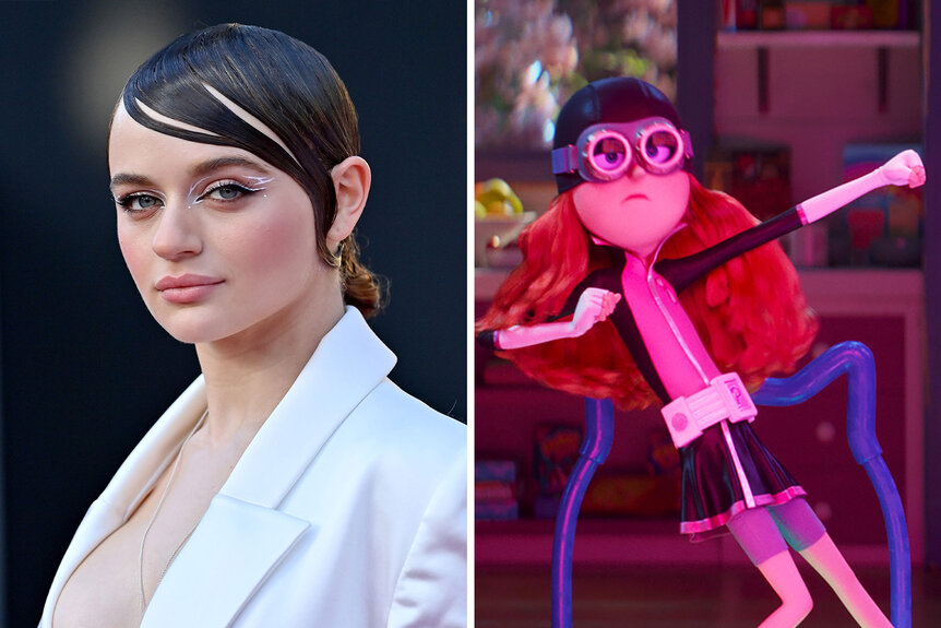 Split of Joey King and Despicable Me 4 Character Poppy