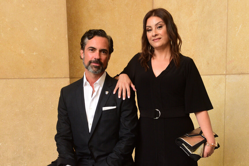 Danny Pino and Lilly Pino pose together at the 19th HollyShorts film festival opening night