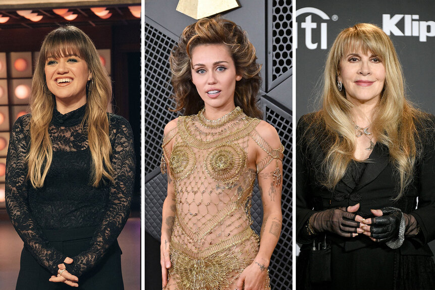 Split of Kelly Clarkson, Miley Cyrus, and Stevie Nicks