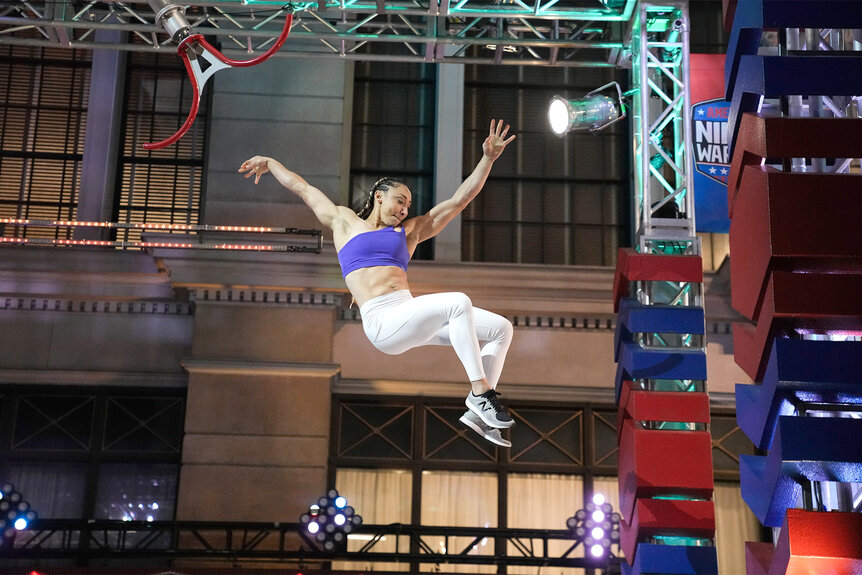 Zhanique Lovett during her run on American Ninja Warrior Episode 1601/02