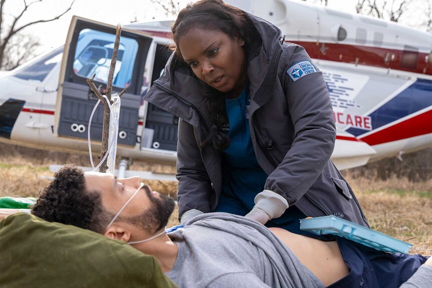 Dr Loren Johnson and Maggie Lockwood on Chicago Med episode 910