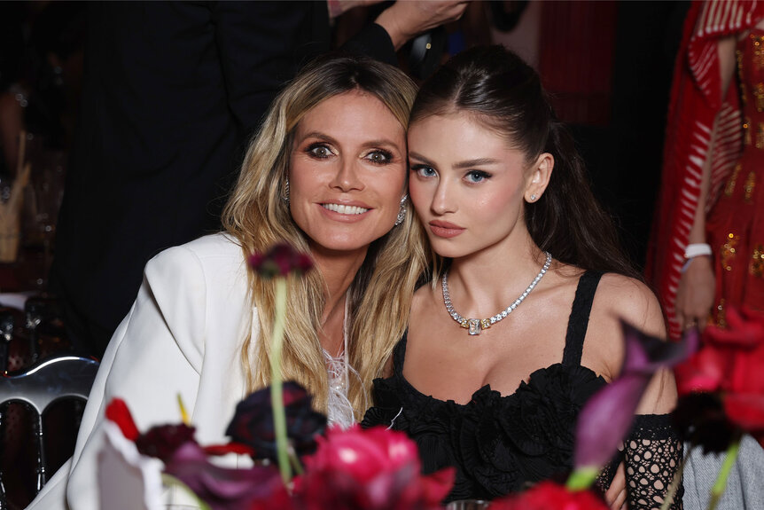 Heidi Klum and Leni Olumi Klum attend the amfAR Cannes Gala 30th edition