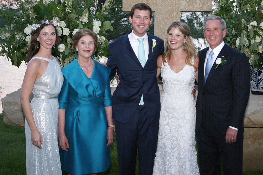 Jenna Bush Hager at her wedding with her family and new husband