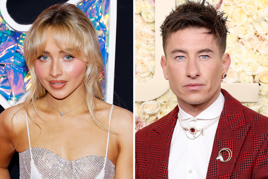 A split of Sabrina Carpenter and Barry Keoghan