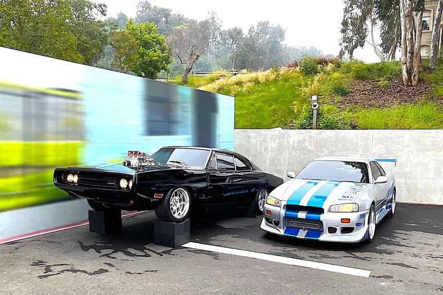 Cars on Universal's 60th Anniversary Studio Tram Tour.