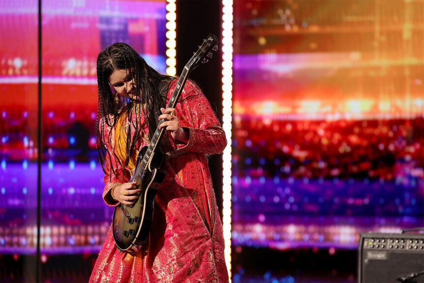 Maya Neelakantan performs on stage during AGT Episode 1904