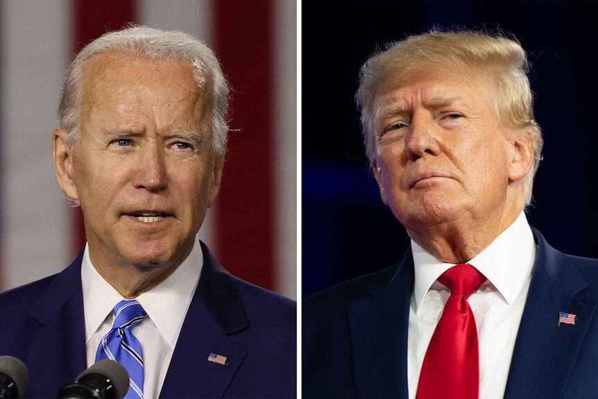 Split of Joe Biden and Donald Trump