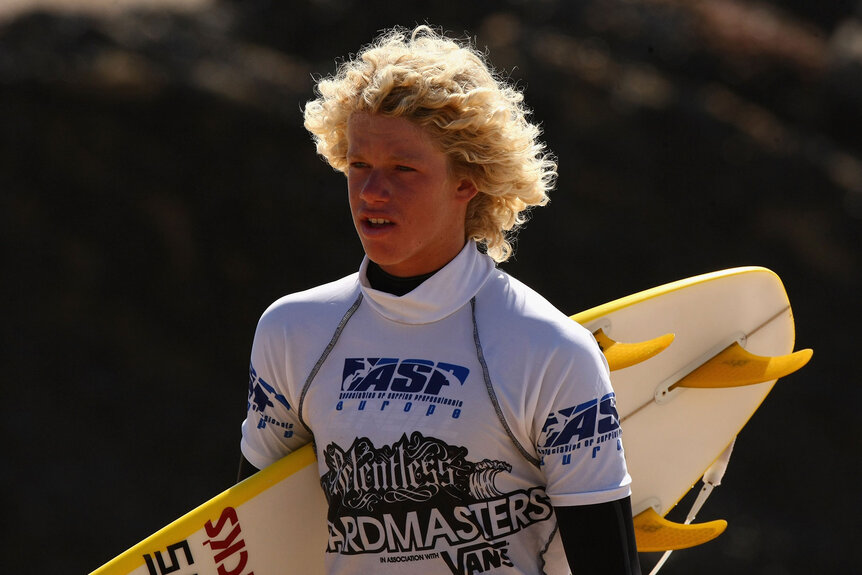 John John Florence of Hawaii looks on during the Relentless Boardmasters in 2009