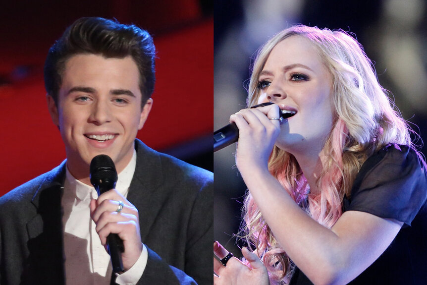 A split of Tanner James and Madilyn Paige on The Voice Season 6.