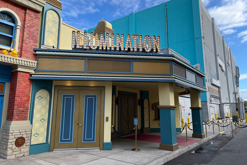 Outside of the Illumination Theatre at Minion Land