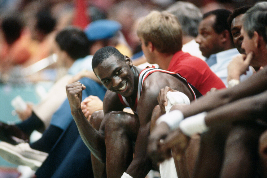 Michael Jordan during a game at the 1984 Olympics in Los Angeles.