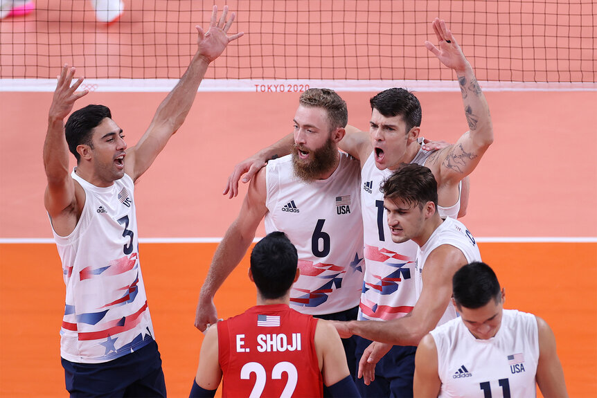 Team United States during Men's volleyball at the Tokyo 2020 Olympic Games