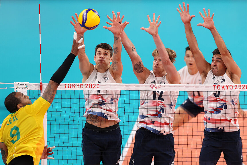 Team United States during Men's volleyball at the Tokyo 2020 Olympic Games