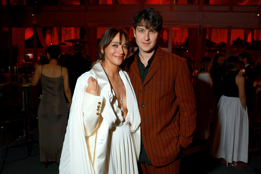 Rashida Jones and Ezra Koenig attend the 2024 Vanity Fair Oscar Party