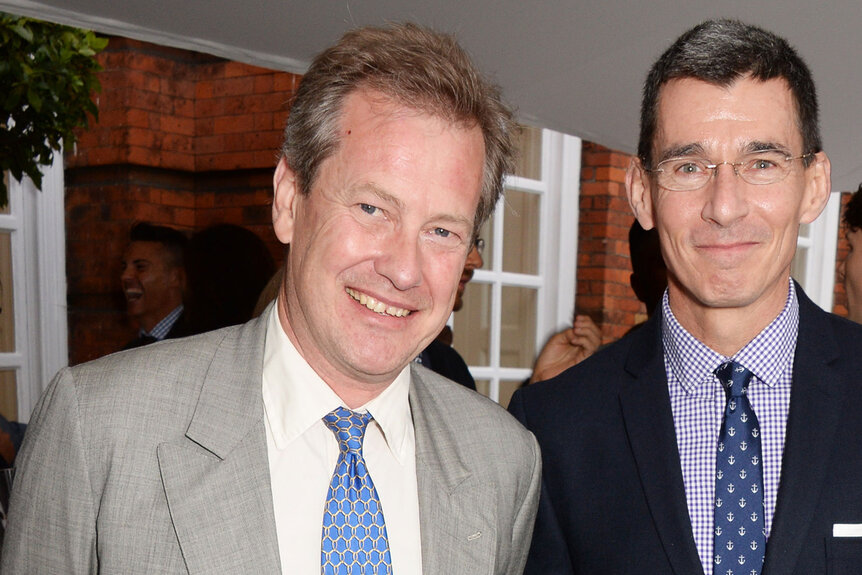 Lord Ivar Mountbatten (L) and Chip Bergh, President and CEO of Levi Strauss & Co, attend the drinks reception hosted by Dockers