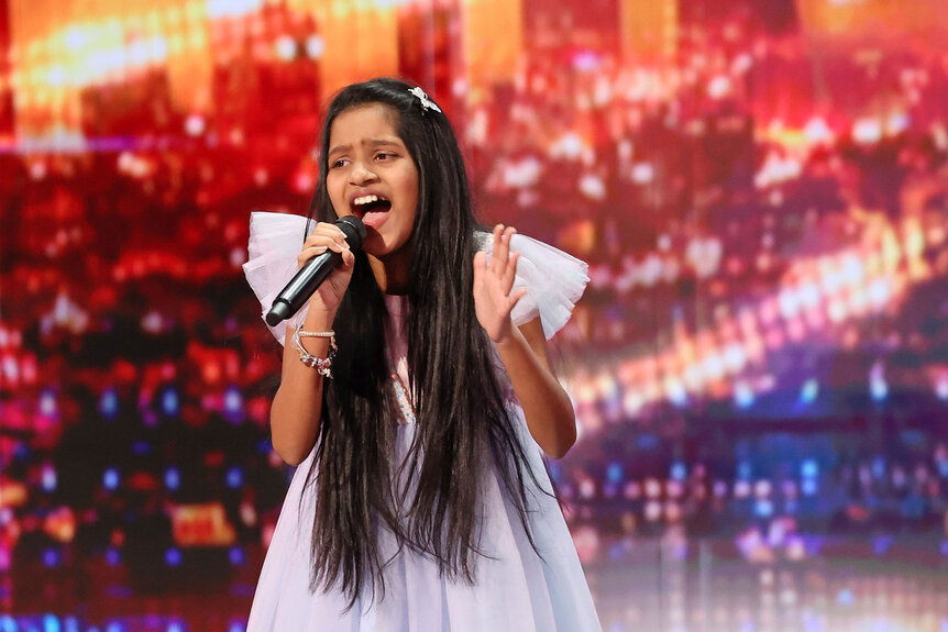 Pranysqa Mishra sings during America's Got Talent Episode 1905