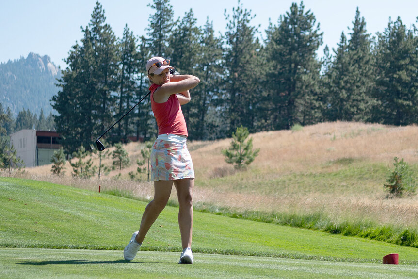 Dylan Dreyer playing Golf during the ACC Celebrity Golf Championship