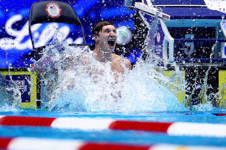 David Johnston splashes and shouts.