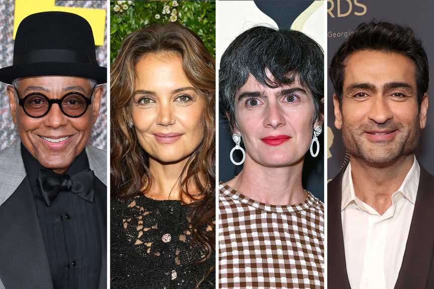 A split of Giancarlo Esposito, Katie Holmes, Gaby Hoffmann and Kumail Nanjiani