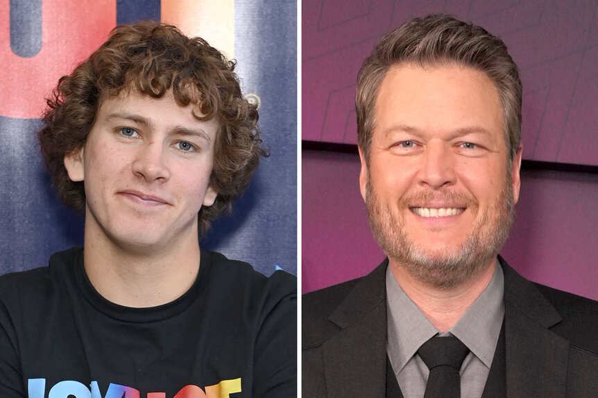 A split of Jagger Eaton and Blake Shelton