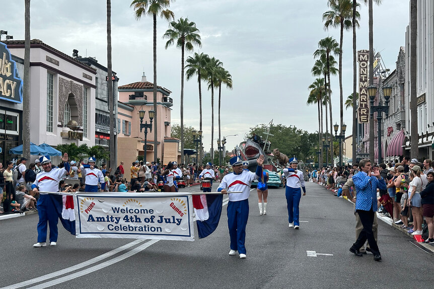 The Jaws dancers during the Mega Movie Parade