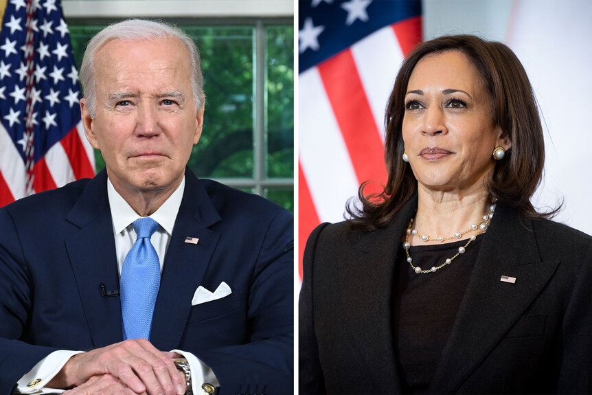 Split of Joe Biden and Kamala Harris