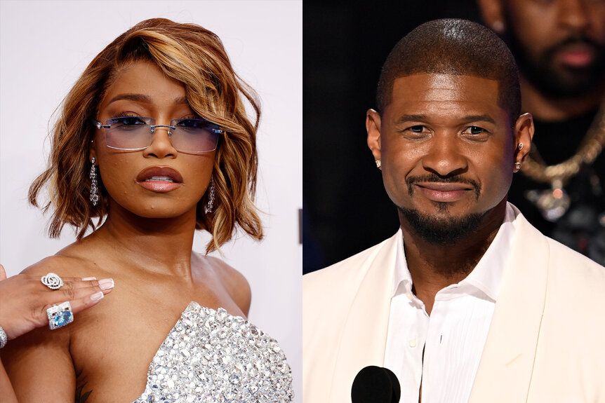 A split of Keke Palmer and Usher at the 2024 BET Awards