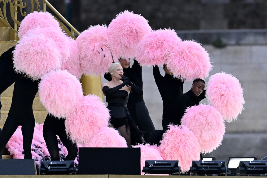 Lady Gaga performs during the 2024 Olympics Opening Ceremony