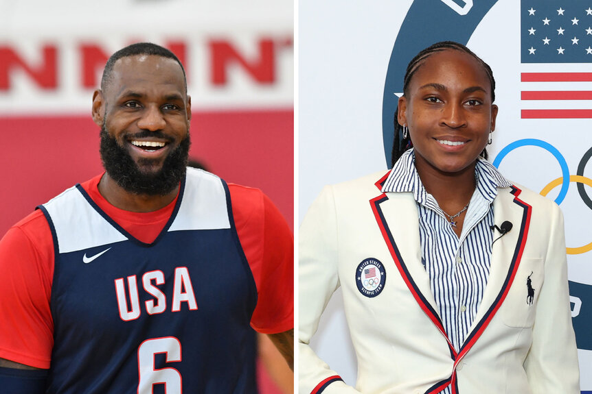 Split of Lebron James and Coco Gauff