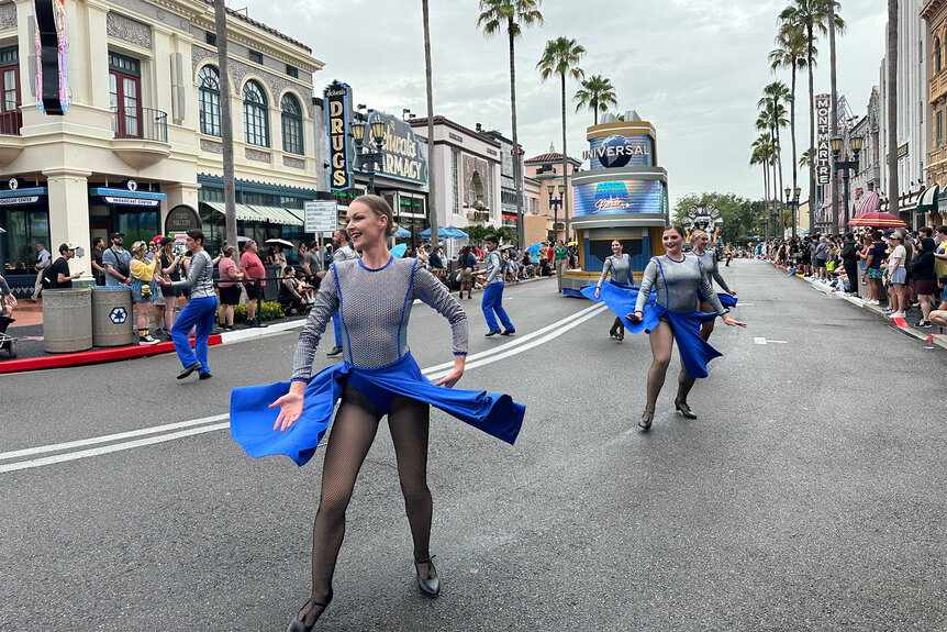 Dancers dancing during the Mega Movie Parade Intro