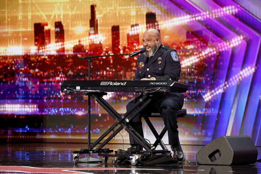 Mervin Mayo performs onstage on America's Got Talent Episode 1907.