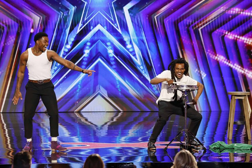 Jabu and Cornelio performs onstage on America's Got Talent Episode 1907.